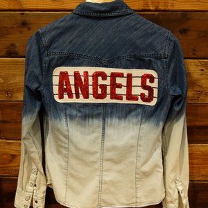 Los Angeles Angels One-of-a-Kind Custom Aeropostale Denim Shirt - S